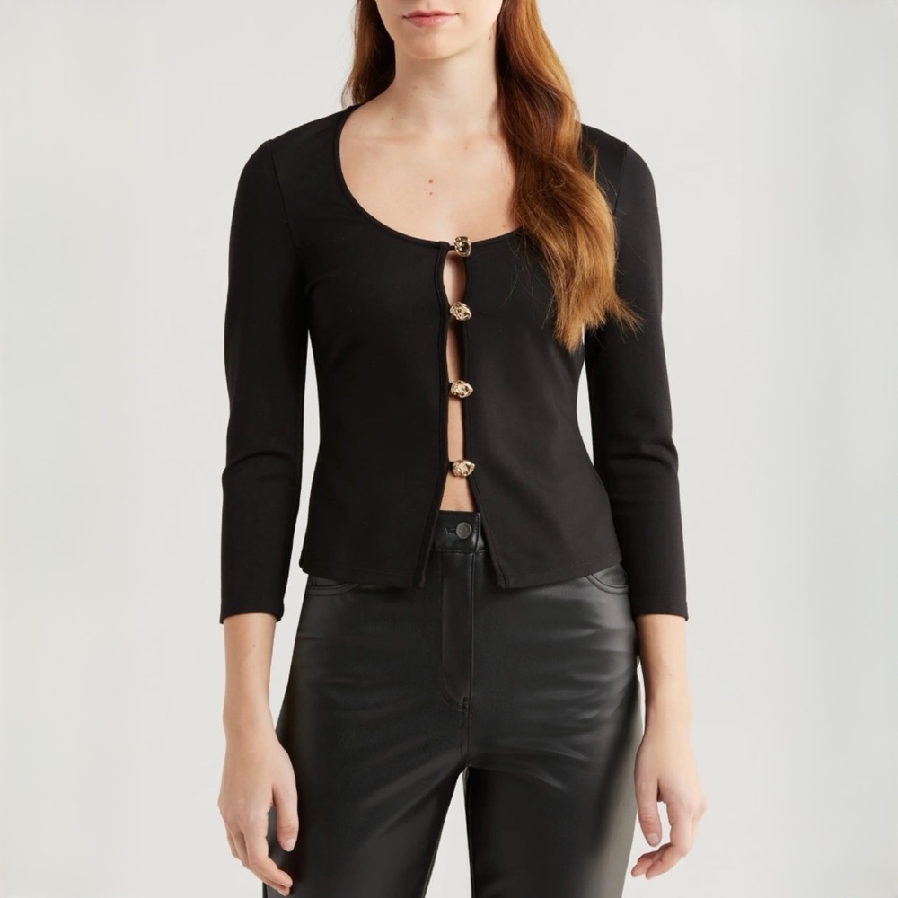 Reformation Owen Knit Top in Black